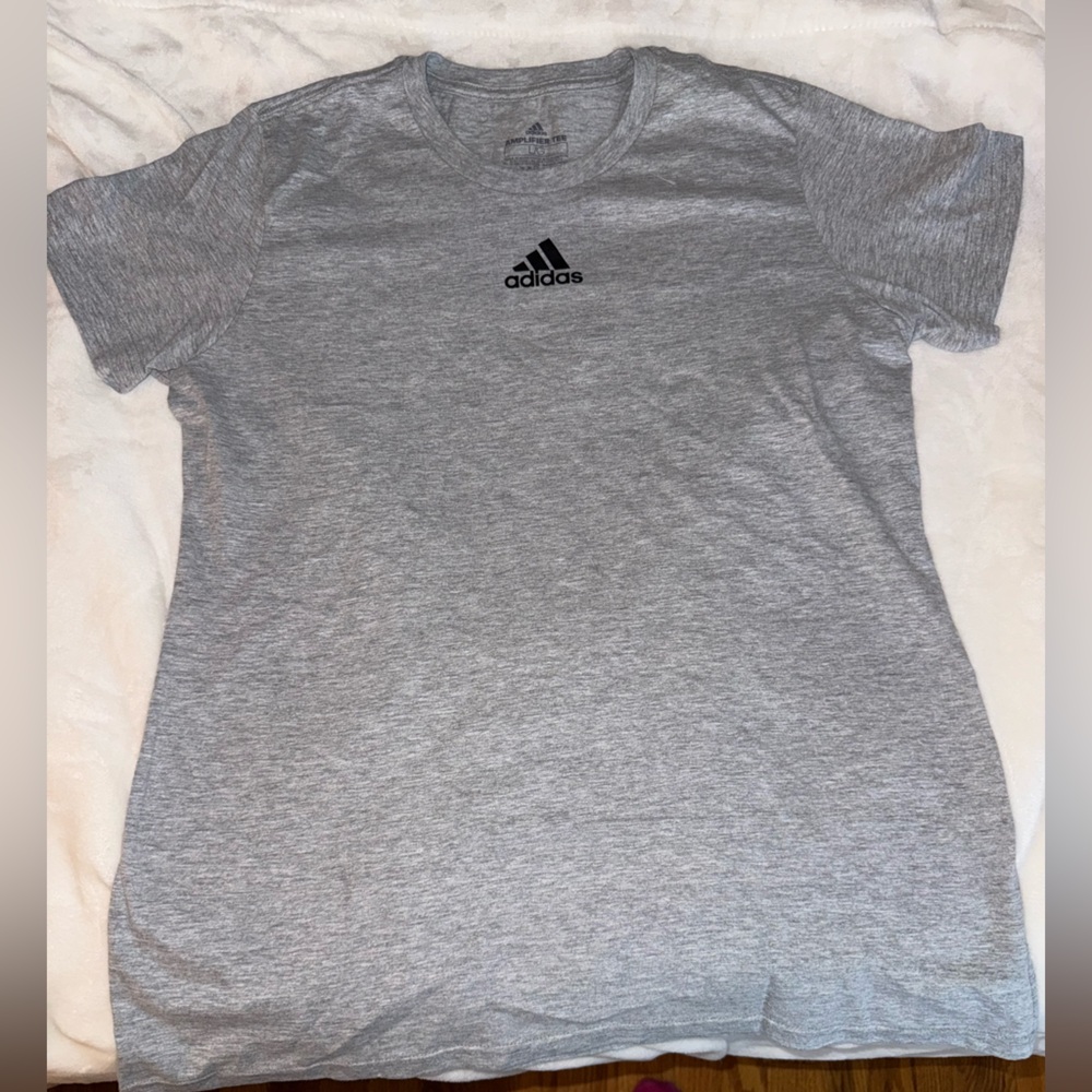adidas Heather Gray Short Sleeve Crew T-Shirt